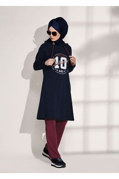 TRENDTESETTÜR 0708 Σετ αθλητικών φόρμας με στάμπα και λεπτομέρεια τσέπης