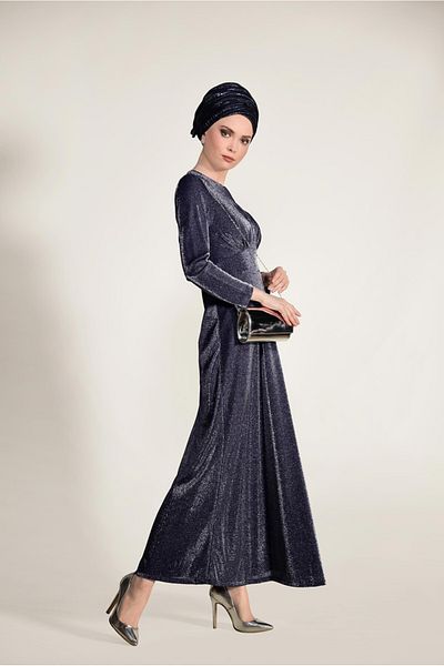 TRENDTESETTÜR Γυναικείο φόρεμα Navy Blue Glitter - 9205