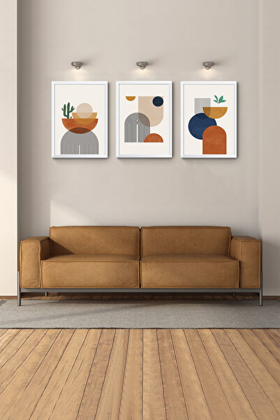 Hagen Beyaz Çerçeveli Tablo Bohem Tablo Soyut Tablo Dekoratif Duvar Tablolar ...