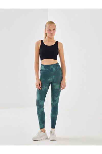 LC Waikiki Lcwk Elastic Waist Tie-Dye Patterned Women's Sports Leggings