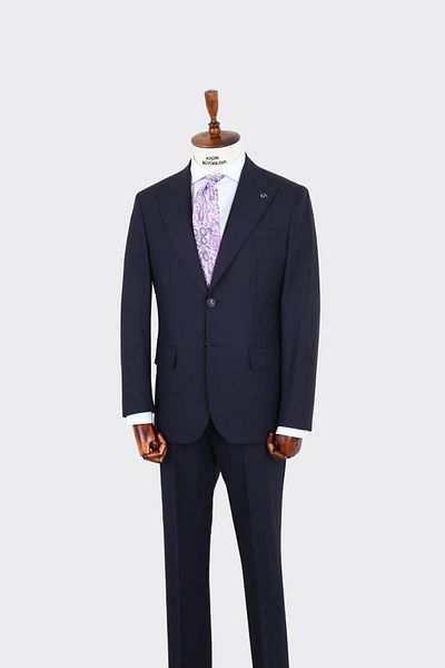 Kadir Büyükkaya Swallow Collar Two Buttons Men's Suit-Kax1380S