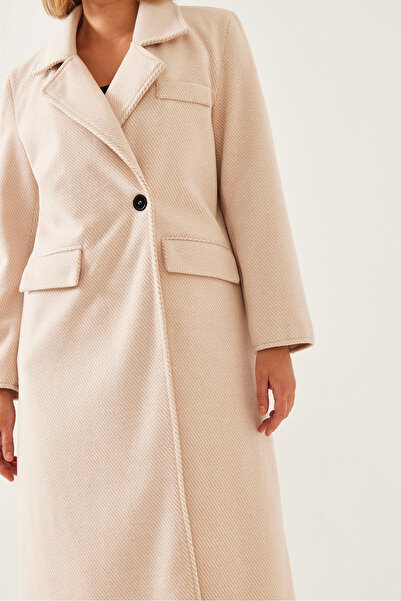 Bianco Lucci Women's Sleeve Crest Detail Long Stamp Coat 2496 60261001