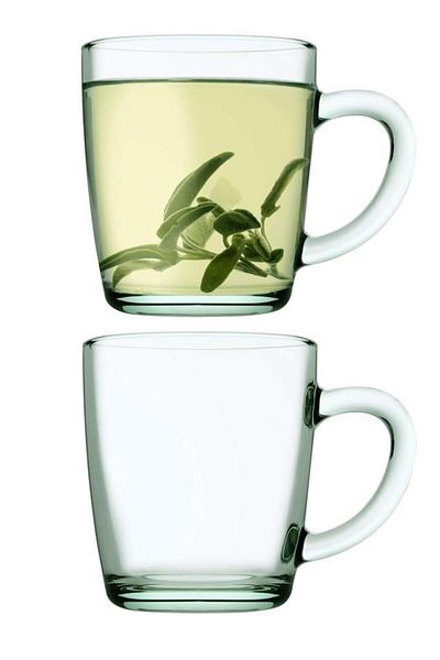 Paşabahçe 55531 Aware Basic Glass Set of 2 340Cc Tea Coffee Mug Cups with Handle