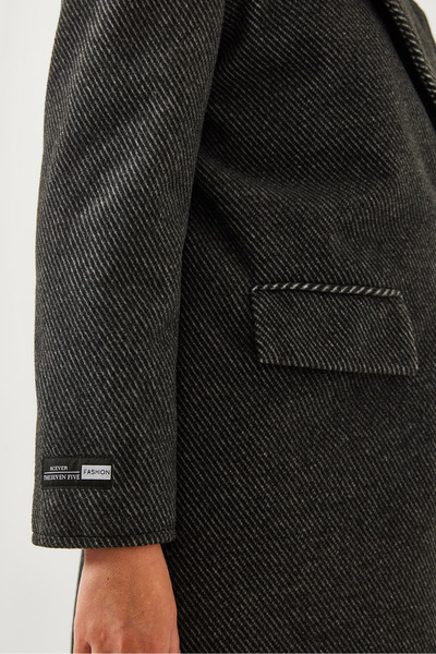 Bianco Lucci Palton lung cu cusături cu mâneci pentru femei 2496 60261001