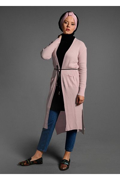 TRENDTESETTÜR Women's Powder Pocket Detailed Knitwear Cardigan 1619