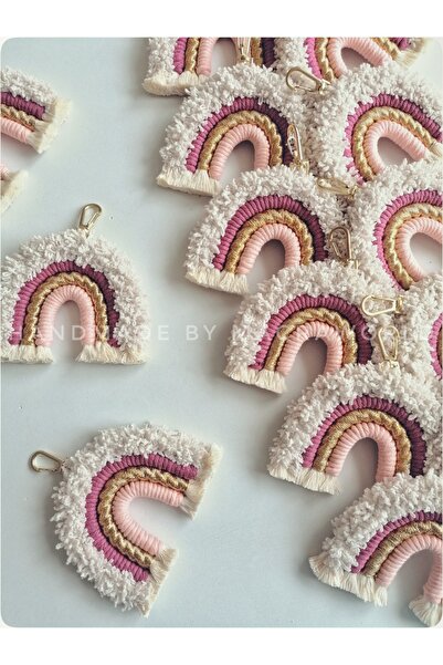 macra world Makrome Gökkuşağı Anahtarlık / Magnet Bebek, Doğum Günü,Söz , Niş...