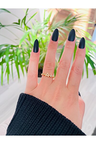 RM Bijuteri الزركون حجر حرف A تصميم العلامة التجارية نموذج حلقة الصلب قابل للتعديل