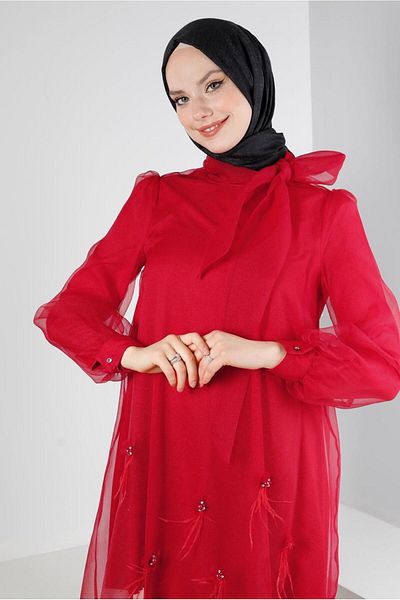 Alvina Tunic with Tie Collar and Accessory Detail - 43577