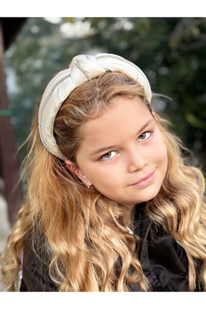 QUEEN AKSESUAR Бял луксозен дизайн - кристален камък, сатенени възли, широка ...