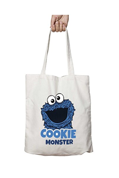ART HEDİYE Cookie Monste Cookie Two Sides Lasting Washable School Beach Shoul...