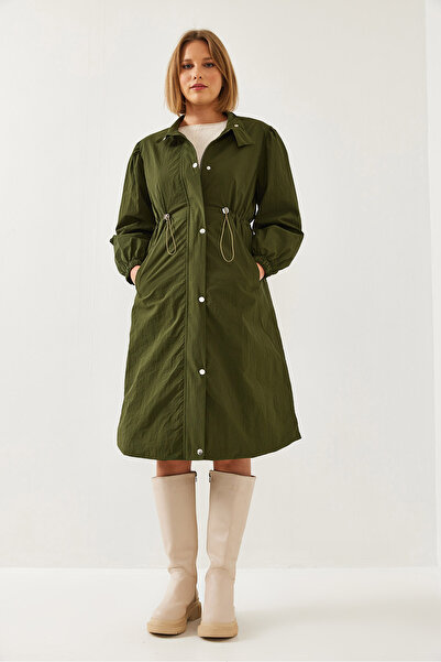 Bianco Lucci Γυναικείο ελαστικό μακρύ αδιάβροχο μέσης 5939 60351240