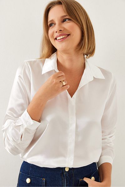Bianco Lucci Basic-Satinhemd für Damen 3964 60351241