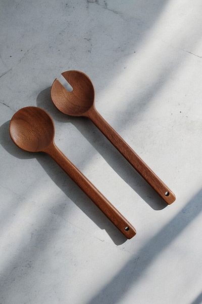 Mirilliahome Set of 2 Acacia Spoons, Salad Serving Spoons