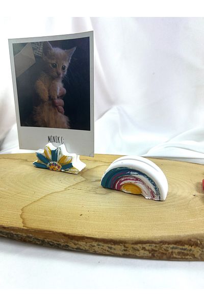 Melouro Set of 2 Daisy and Rainbow Photo and Card Holder - Note Holder and Wedding Holder