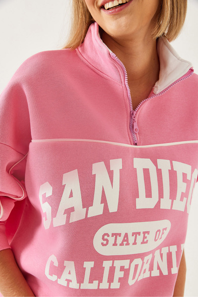 Bianco Lucci Dámská třívláknová mikina se zvýšeným zipem 6434 6025175