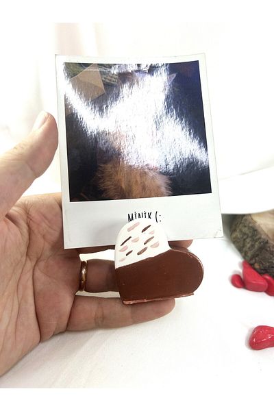 Melouro Copper Heart Note Holder, Photo and Card Holder, Note Holder Wedding Name Holder
