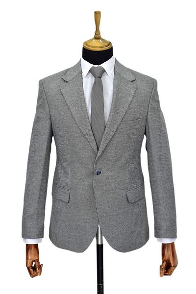 Suitmen Ανδρικό γκρι μονό αθλητικό μπουφάν με διπλό σχιστό BGL-ST03981