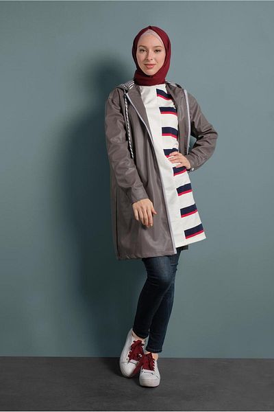 TRENDTESETTÜR Women's Red Striped Tracksuit Tunic 497