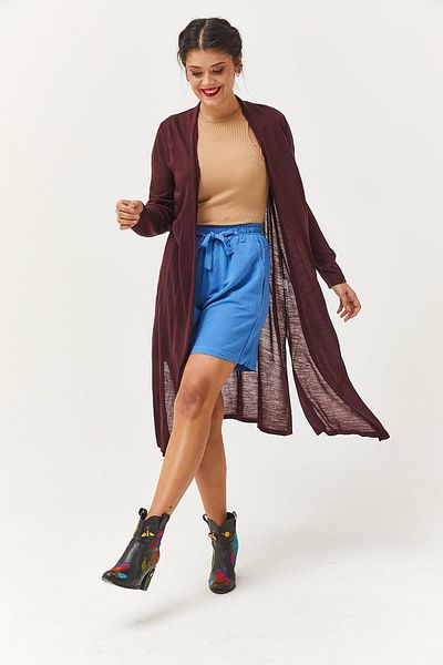 Ebsumu Tricotaj lungi de damă Cardigan cu prune