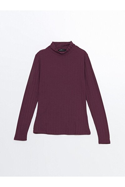 LC Waikiki Γυναικείο μακρυμάνικο μονόχρωμο γιακά LCWAIKIKI Basic