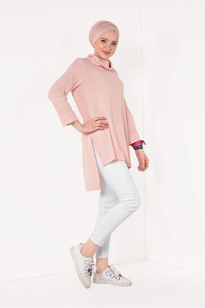 TRENDTESETTÜR Women's Powder Degaje Collar Tunic 64781