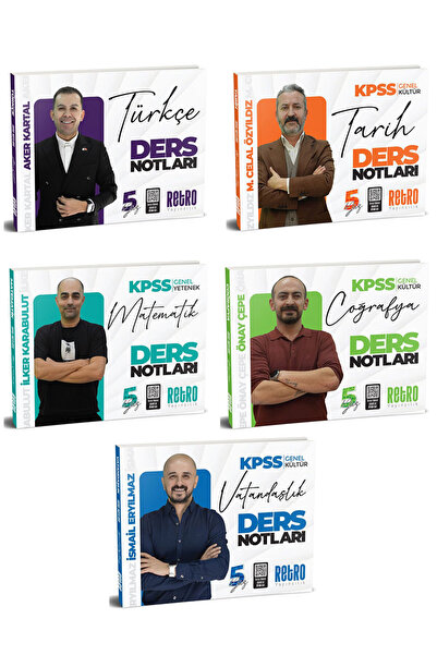 RETRO YAYINCILIK 2026 Kpss Genel Yetenek Kültür Tüm Dersler Ders Notları 5 Ki...