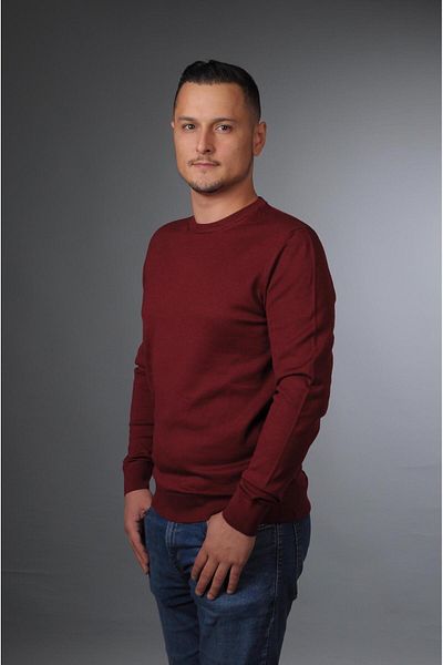 YMA TRİKO Men's Crew Neck Basic Cotton Knitwear Sweater