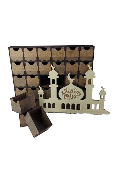 şamaksesuar Wooden Surprise Gift Box with Drawers for Children Special for Ramadan