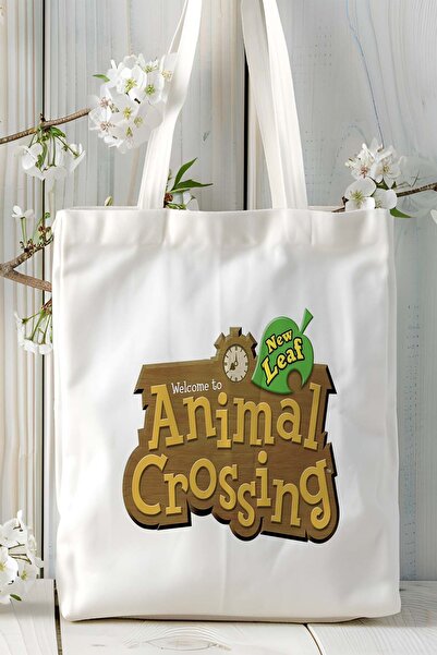 ART HEDİYE Geantă de umăr din pânză imprimată animalcrossing model 1