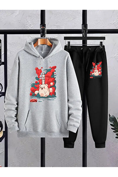 bellanova Unisex New Season Cotton Hooded φούτερ Φούτερ σετ 2 τεμαχίων