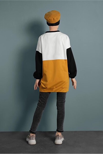 TRENDTESETTÜR Women's Orange (MUSTARD) Zippered Tracksuit Tunic 737