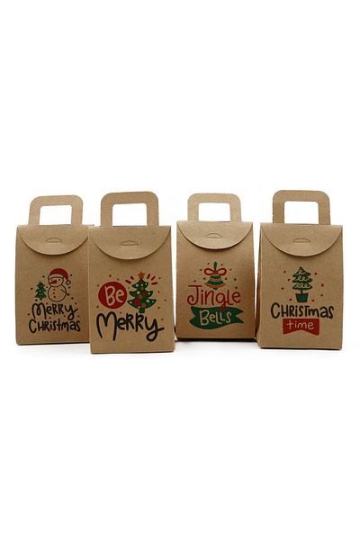 reprodesign New Year Themed 4 Different Models Printed Gift Box - 20 Pieces Hapy New Year