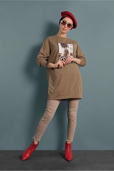 TRENDTESETTÜR Γυναικεία αθλητική φόρμα Latte σε χρώμα καφέ - 167