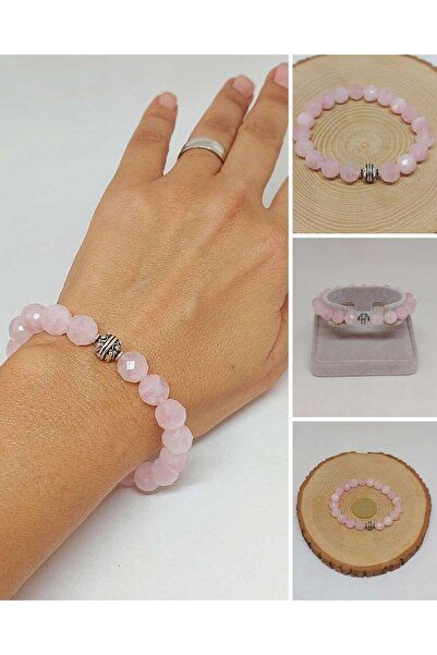 Yasamtohumu Brățară unisex din piatră de cuarț roz din seria Sirius de 10 mm (52892)