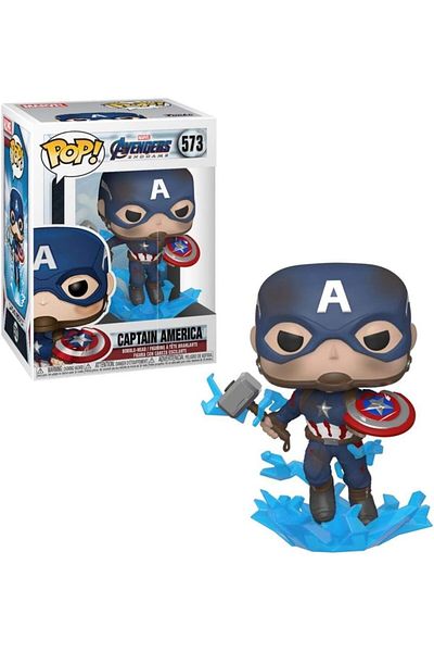 Funko Pop! Ngers Endgame # Captain America with 573 Mjolnir and Broken Shield Vinyl Figures