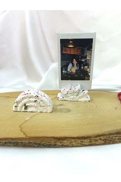 Melouro Colorful Splatter Rainbow and Daisy Set of 2 Photo and Card Holder, Note Holder, Note Name Holder Set