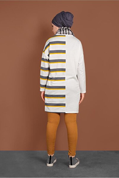 TRENDTESETTÜR Women's Yellow Striped Tracksuit Tunic 497