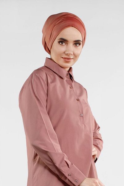 TRENDTESETTÜR Women's Pink (S. SHELL) Skirt Cuffed Tunic 8470