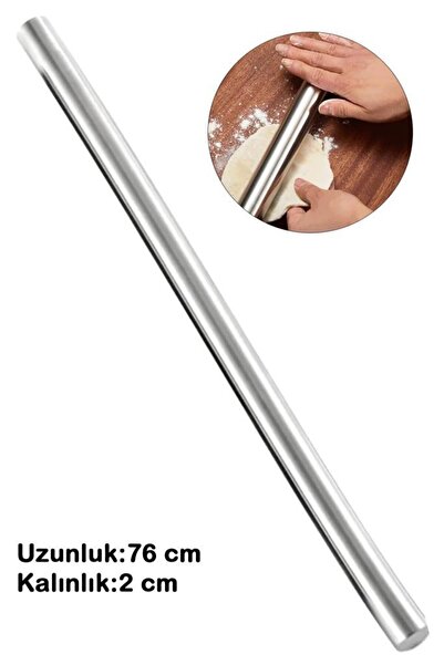 Tiesa Home Masterchef Paslanmaz Metal 76 cm Hamur Açma Oklava