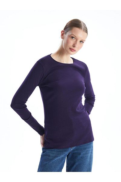 LC Waikiki Body de damă LCWAIKIKI Basic Crew Deck Solid cu mânecă lungă