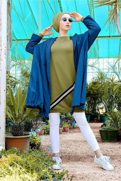 TRENDTESETTÜR Γυναικεία Μπλε Navy (INDIGO) Μπλε Μπλε Καμπαρντίνα Oversize Trench Coat 60044