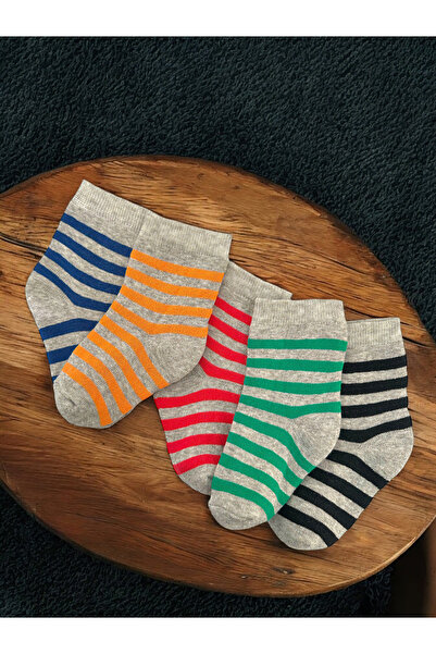 Çorabistaan 5 Çift Çok Renkli Çemberli Unisex Kız Erkek Çocuk Kışlık Havlu So...