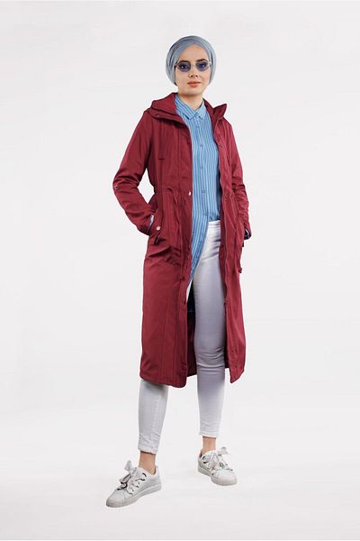 TRENDTESETTÜR Trench Coat with Snap Fasteners and Zipper t 853