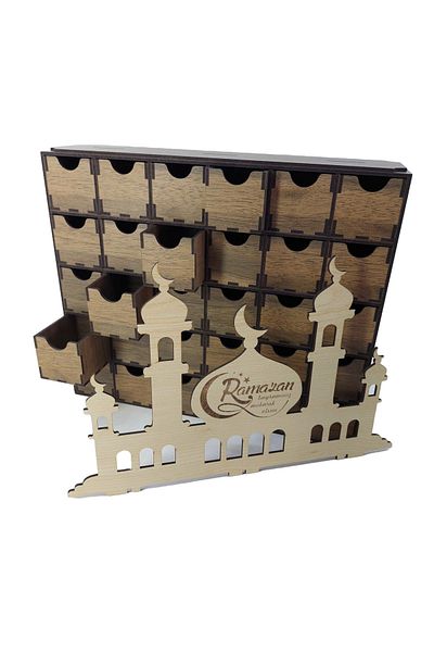 şamaksesuar Wooden Ramadan Special for Children (Let Your Ramadan Eid Be Blessed) Surprise Gift Box with Drawers