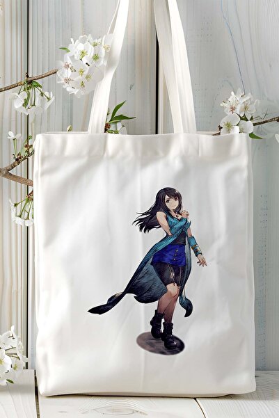 ART HEDİYE Geantă de umăr din pânză imprimată cu jocul Final Fantasy, model 5