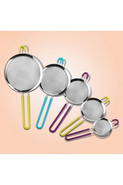 BALSA Double Drainer Set with Stainless Steel Wire Silicone Handle 18cm and 23cm