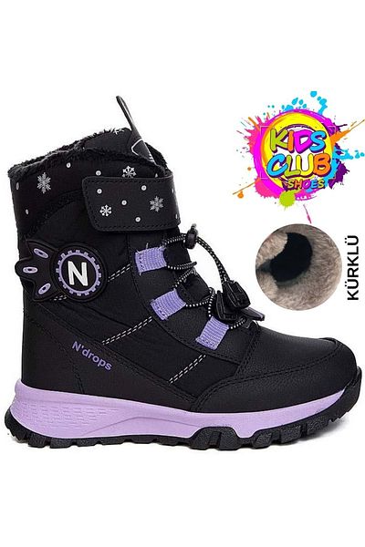 Kids Club Shoes Ndrops-014 Unisex Snow Boots με μαλλί εσωτερικά Παιδικές μπότες λιλά