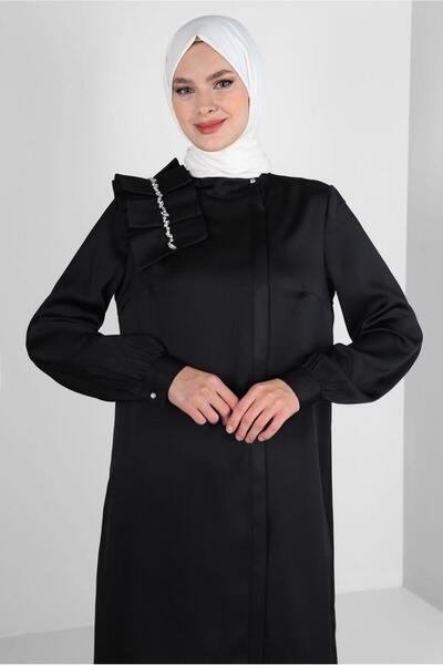 Alvina FIRFIR DETAYLI TAŞLI SATEN TUNİK 43838