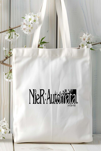 ART HEDİYE Geantă de umăr din pânză imprimată pentru jocul nier Automata model 1