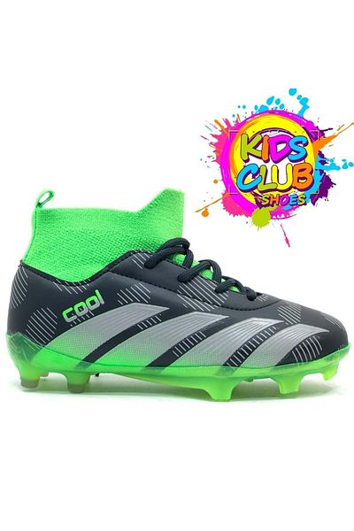 Kids Club Shoes Ghete de fotbal pentru copii Neymar Cool - Pantofi cu șosete VERDE